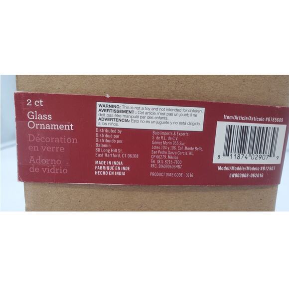 Allen + Roth Ornaments, 2pk Rose Gold & Silver  PRE-OWNED, IOB - Picture 4 of 4